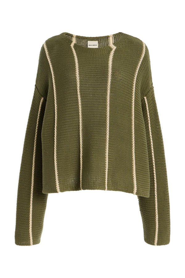 Olive Stripe Knit Jumper
