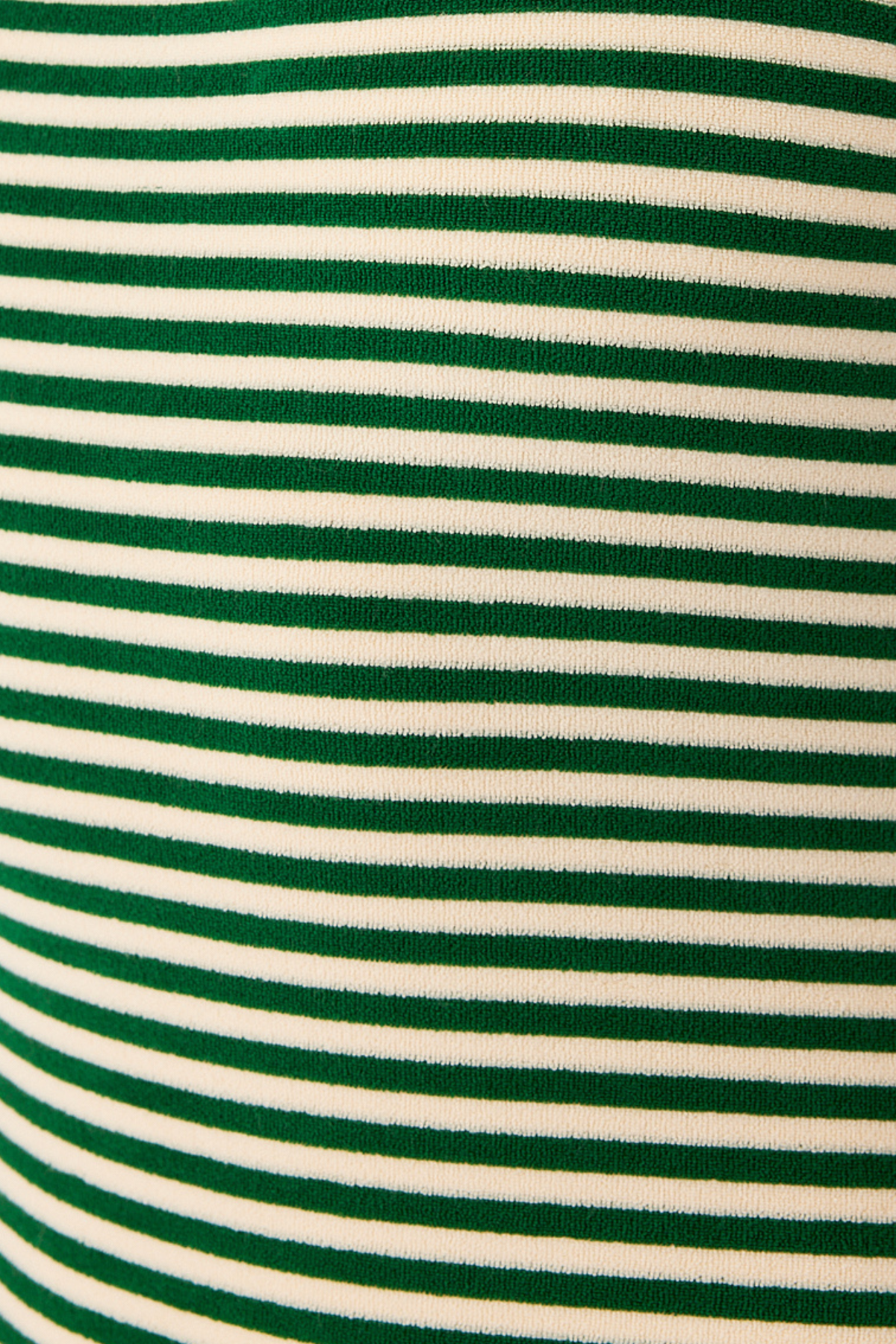 Towelling Balconette Bra Cup Top - Green Stripe