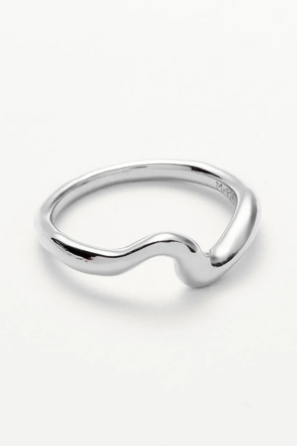 Molten Wave Stacking Ring - Silver