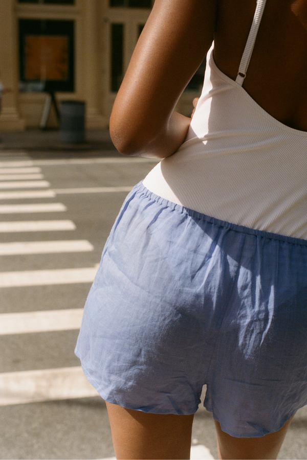 Signature Stripe Simple One Piece - White