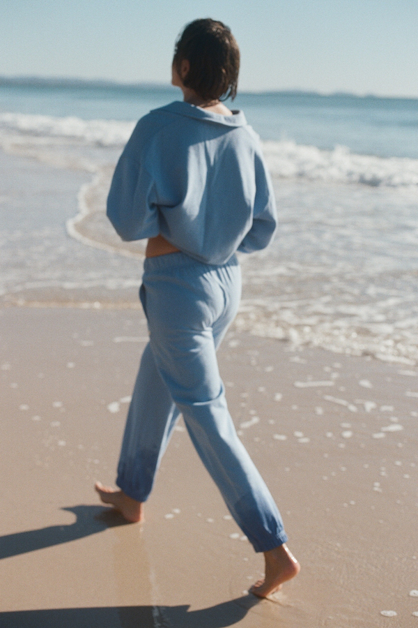 Collared Sport Sweatshirt - Ocean Blue