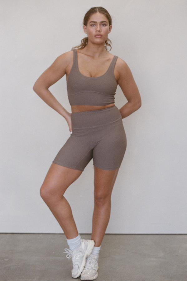 Waffle Crop Top - Carob