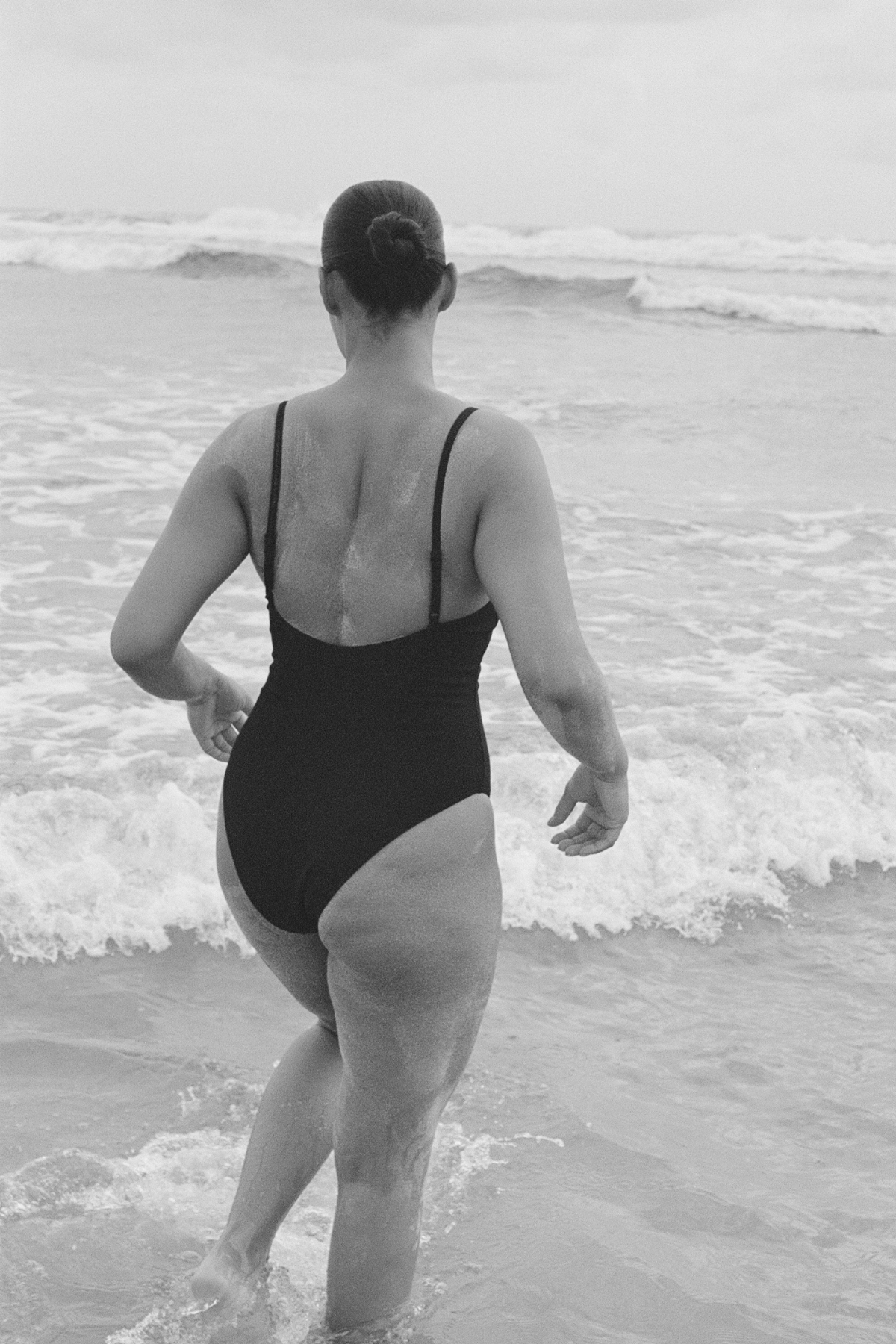 Signature Stripe Simple One Piece - Black