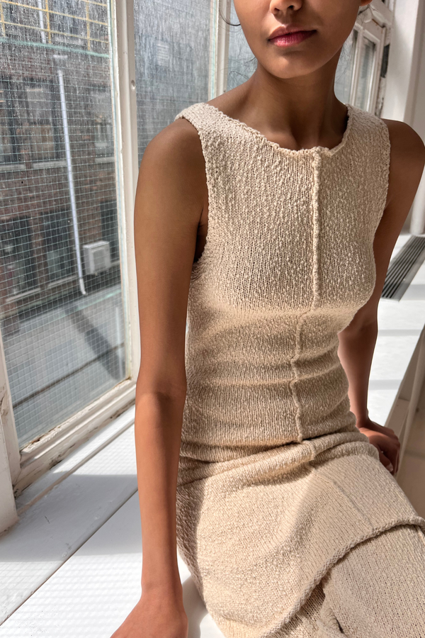 Boucle Knit Pant - Coconut