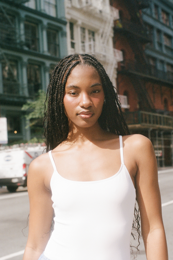 Signature Stripe Simple One Piece - White