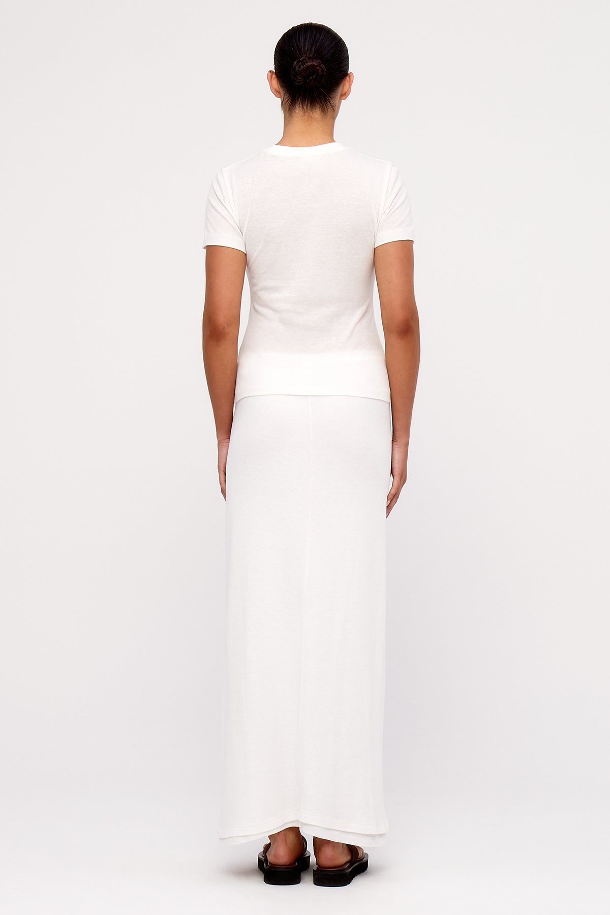 Rib Hemp Jersey Skirt - White