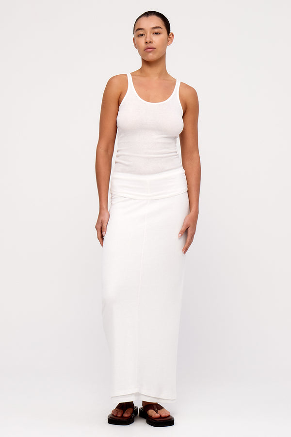 Rib Hemp Jersey Tank - White