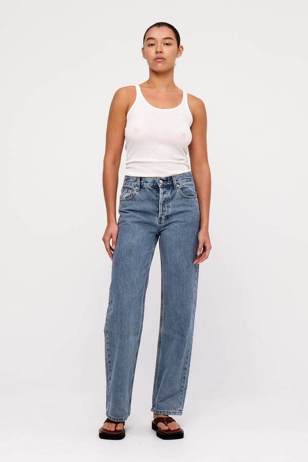 Mid Rise Jean - Wash Blue