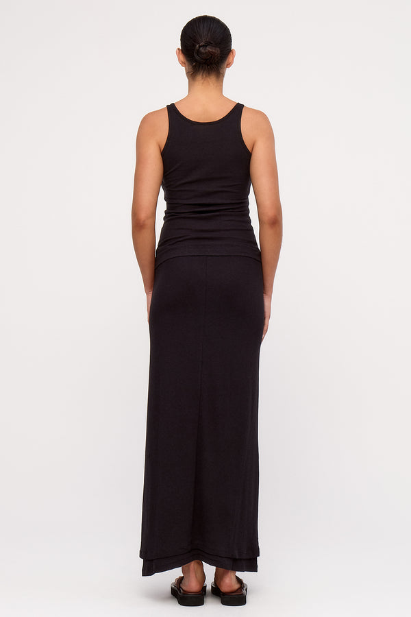 Rib Hemp Jersey Tank - Black