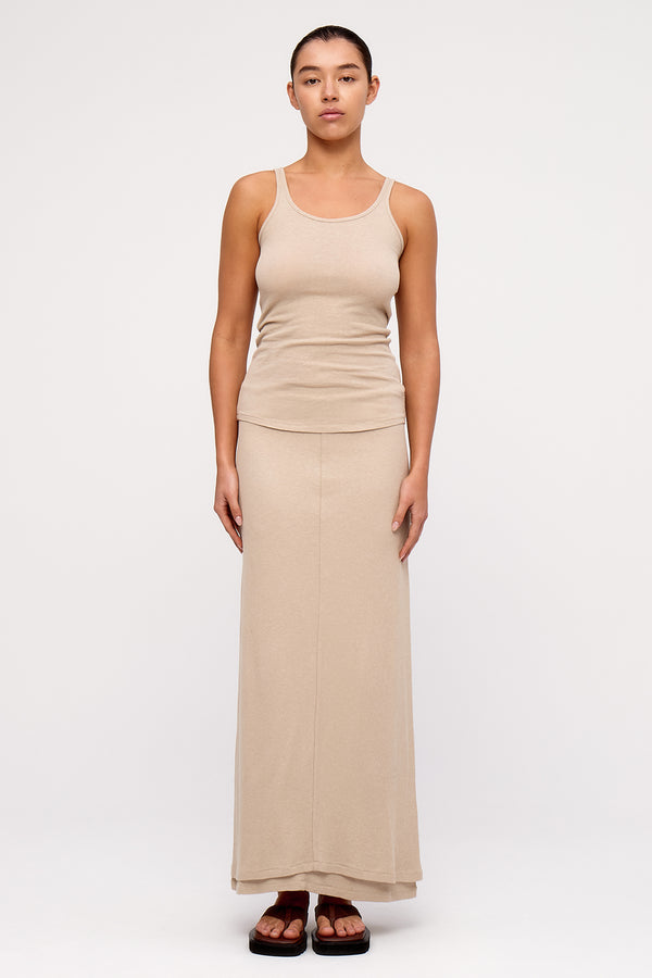 Rib Hemp Jersey Skirt - Husk