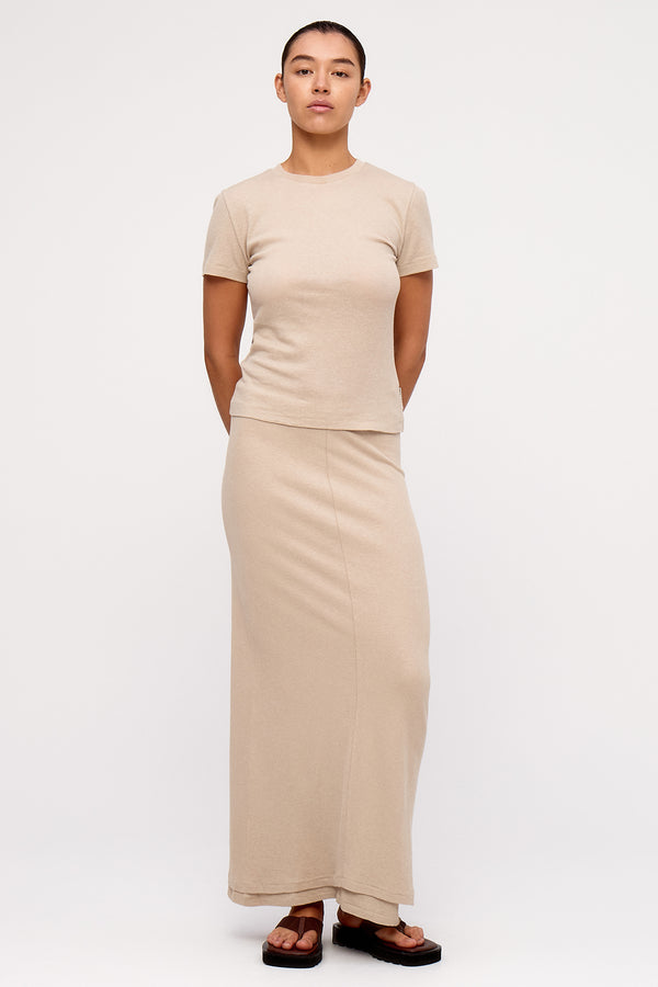 Rib Hemp Jersey Skirt - Husk