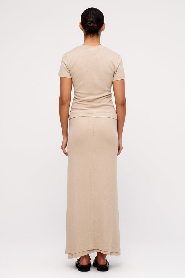 Rib Hemp Jersey Skirt - Husk