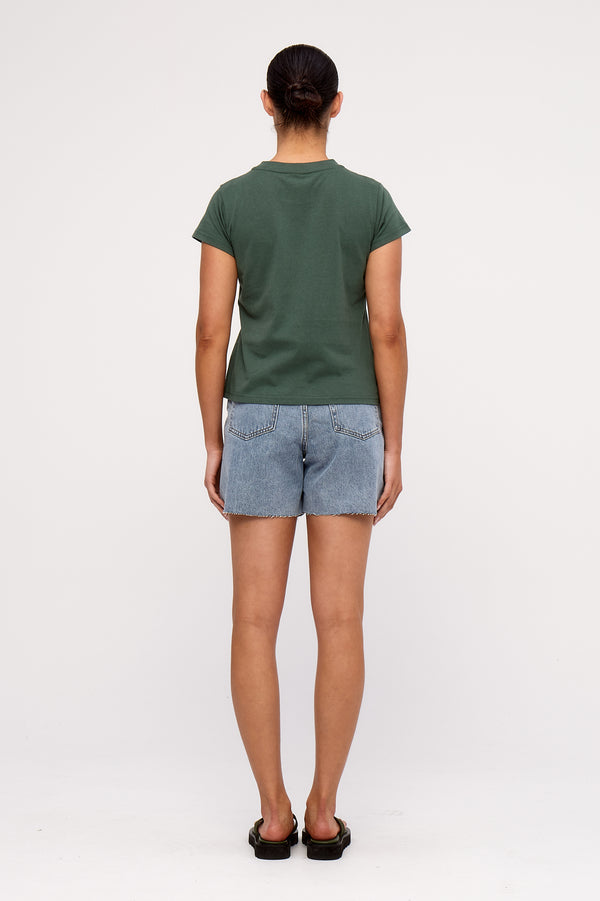 Zulu & Zephyr Logo Slim Tee - Tallow Green