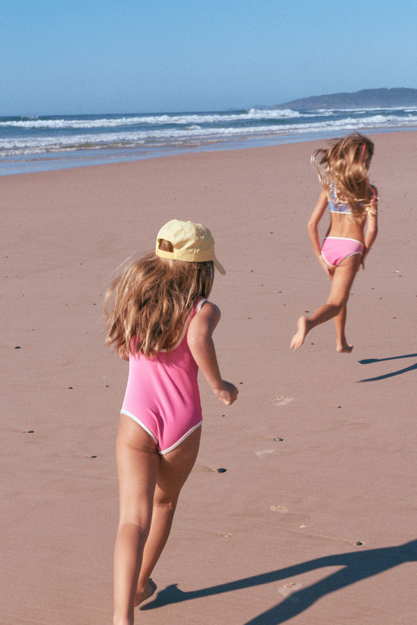 Mini Stripe Rib Scoop One Piece - Shell Pink