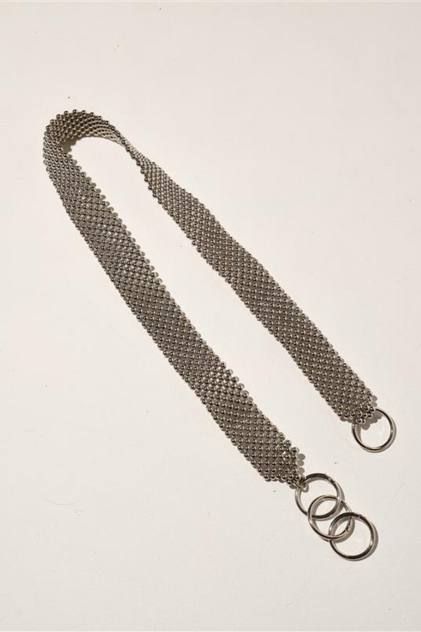 Beaded Belt - Silver