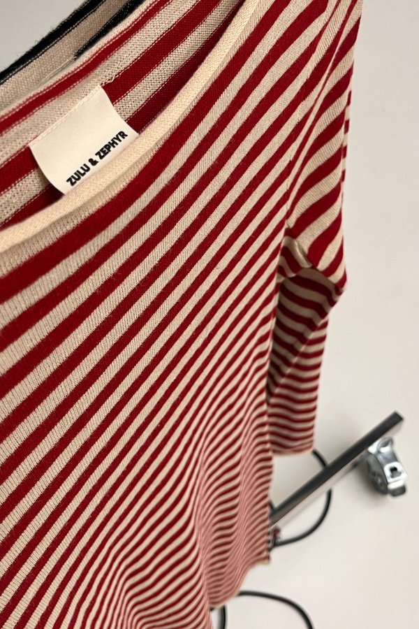 Knit Mini Dress - Red Stripe