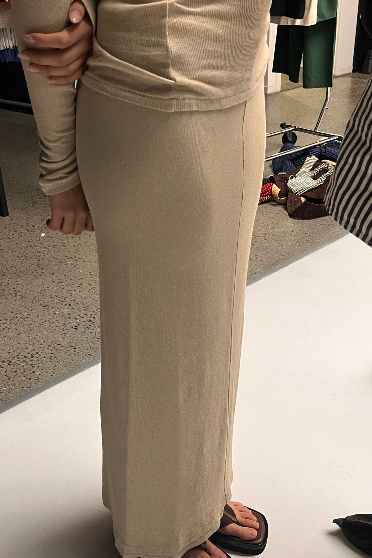 Rib Hemp Jersey Skirt - Husk