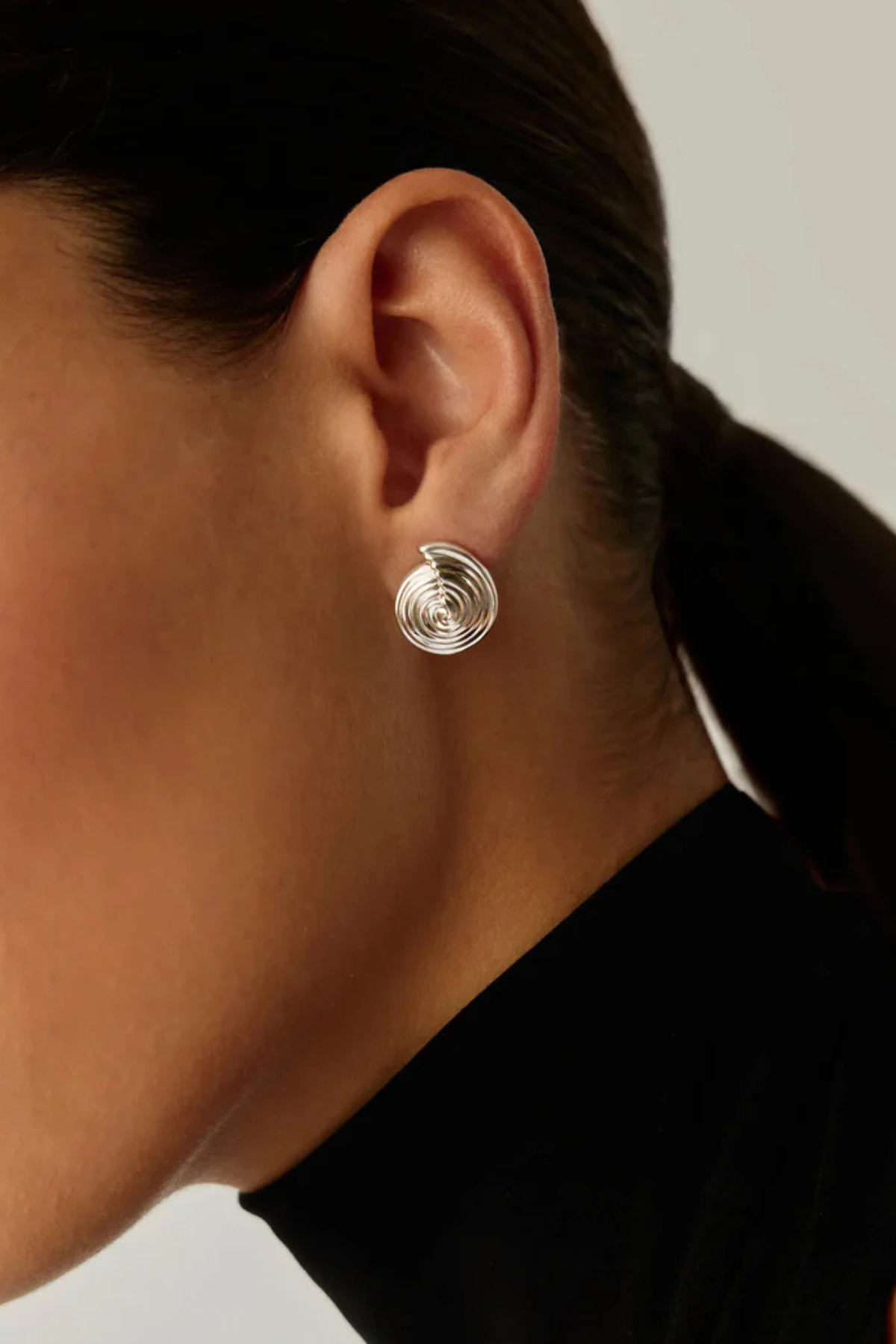 Spiral Small Stud Earrings - Silver