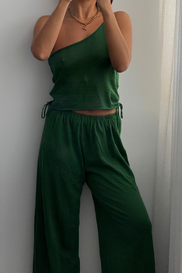 Tallow Green Relaxed Knit Pant