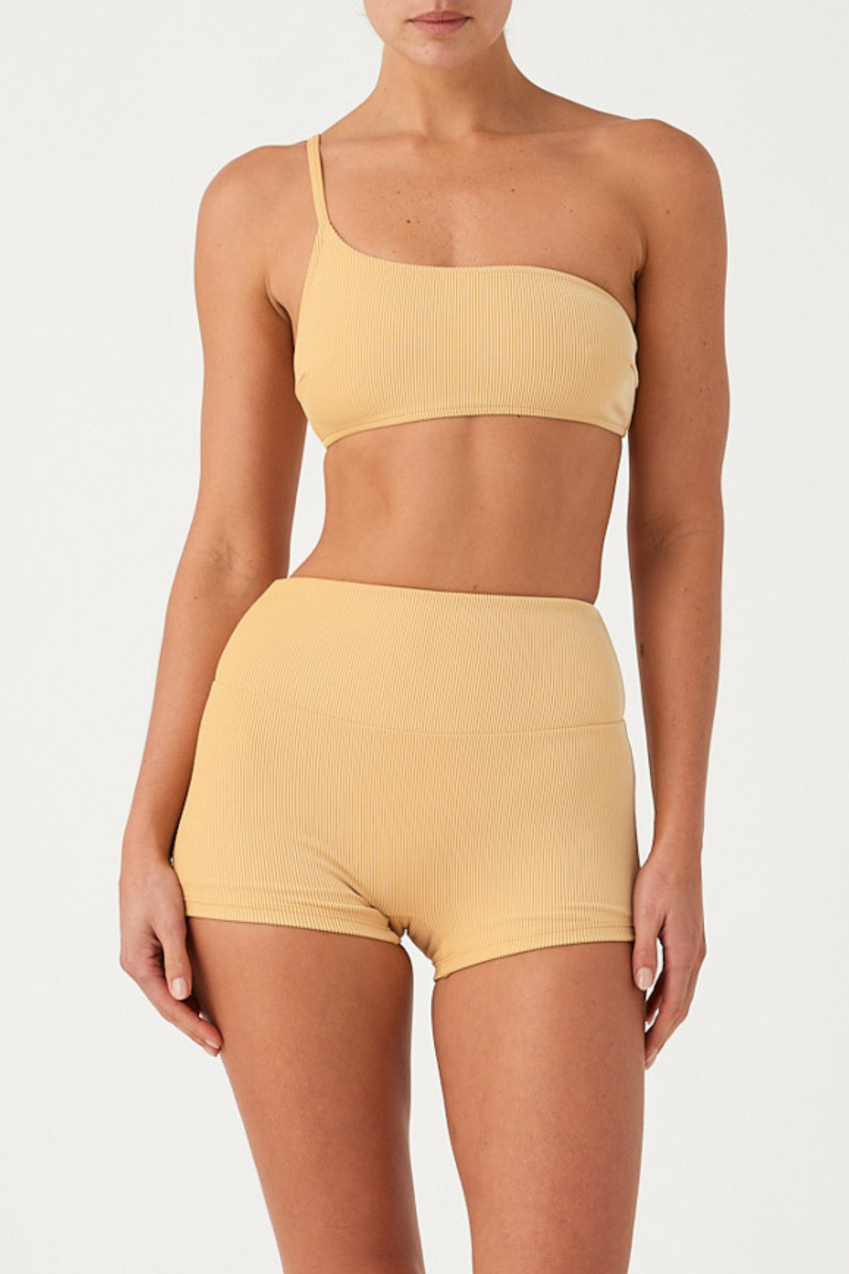 Signature Stripe One Shoulder Bralette - Marigold