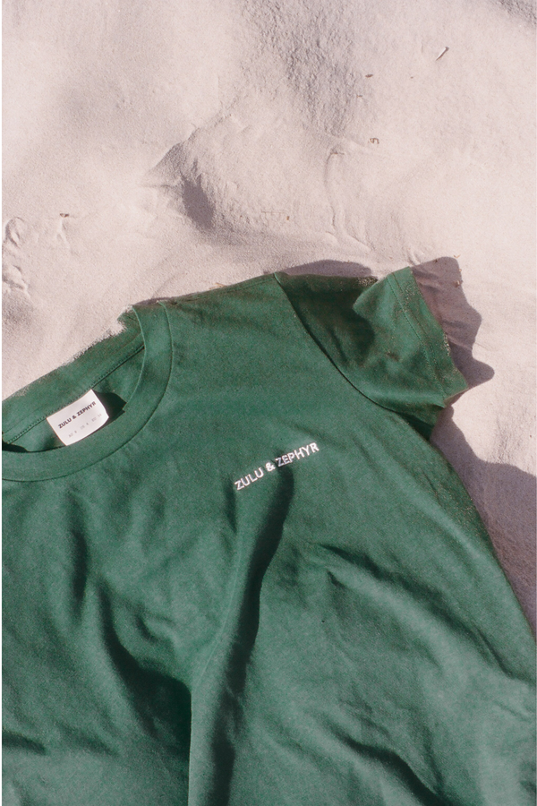 Zulu & Zephyr Logo Slim Tee - Tallow Green