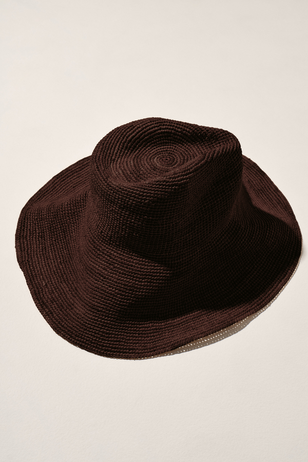 Raffia Western Hat - Walnut