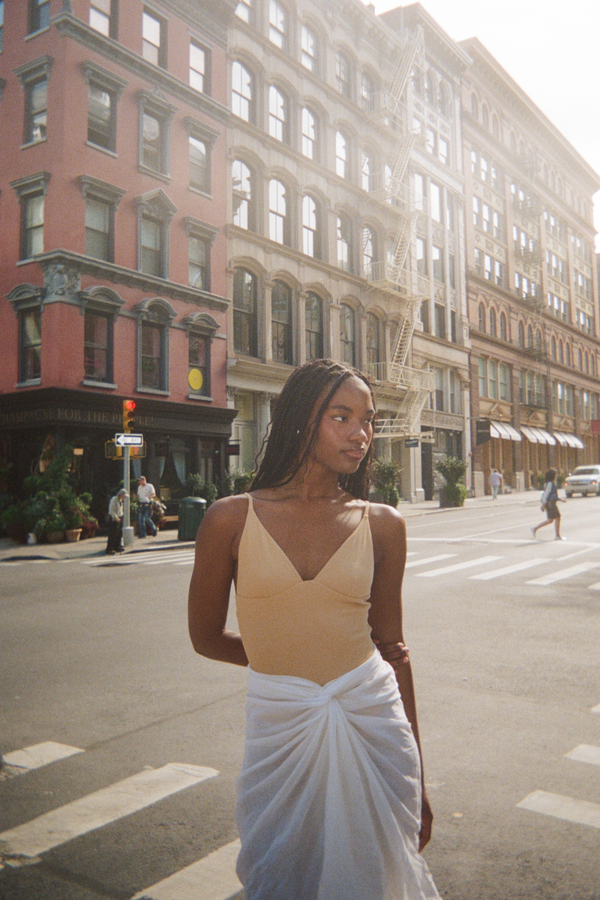 Signature Stripe Tie One Piece - Marigold