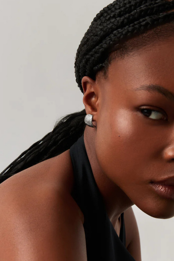 Ripple Stud Earrings - Silver