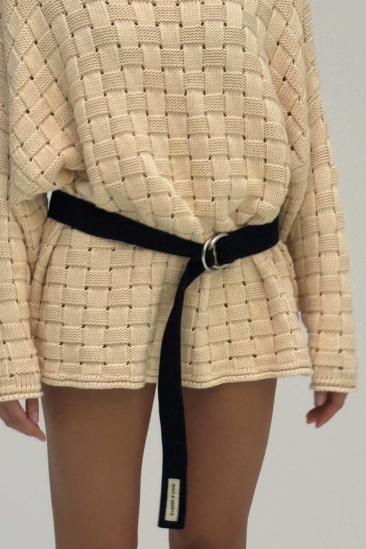 Basketweave Knit Jumper - Natural