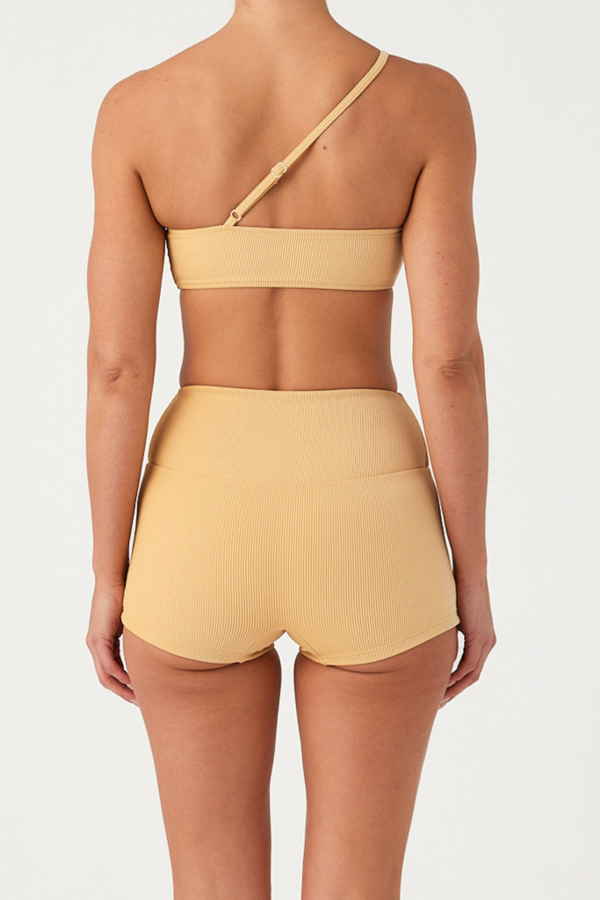 Signature Stripe One Shoulder Bralette - Marigold