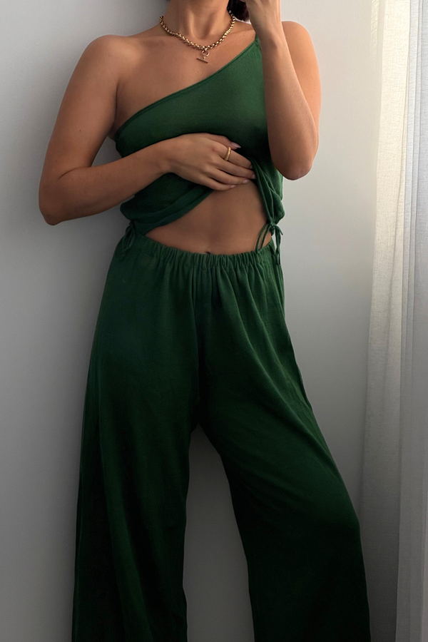 Tallow Green Relaxed Knit Pant