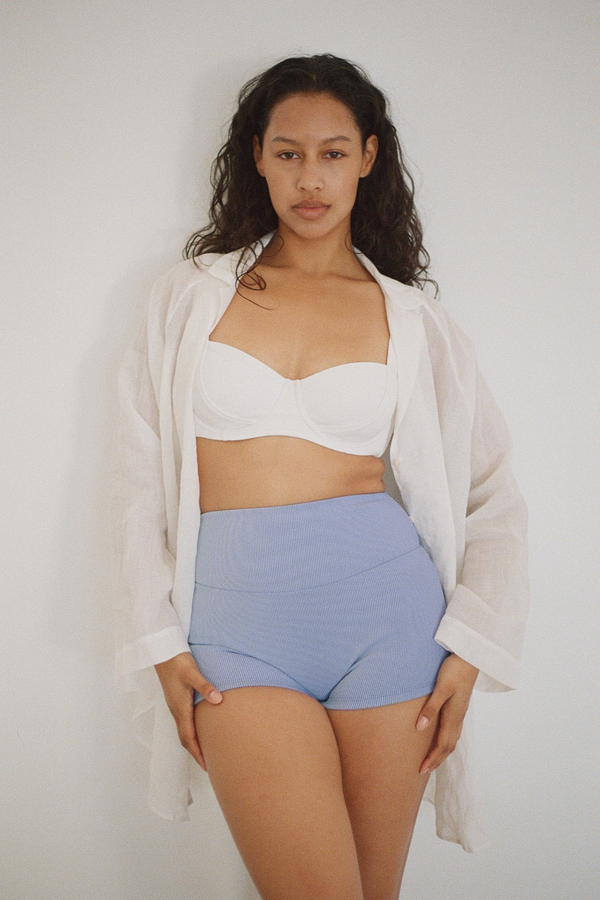 Signature Stripe Boy Short - Sky