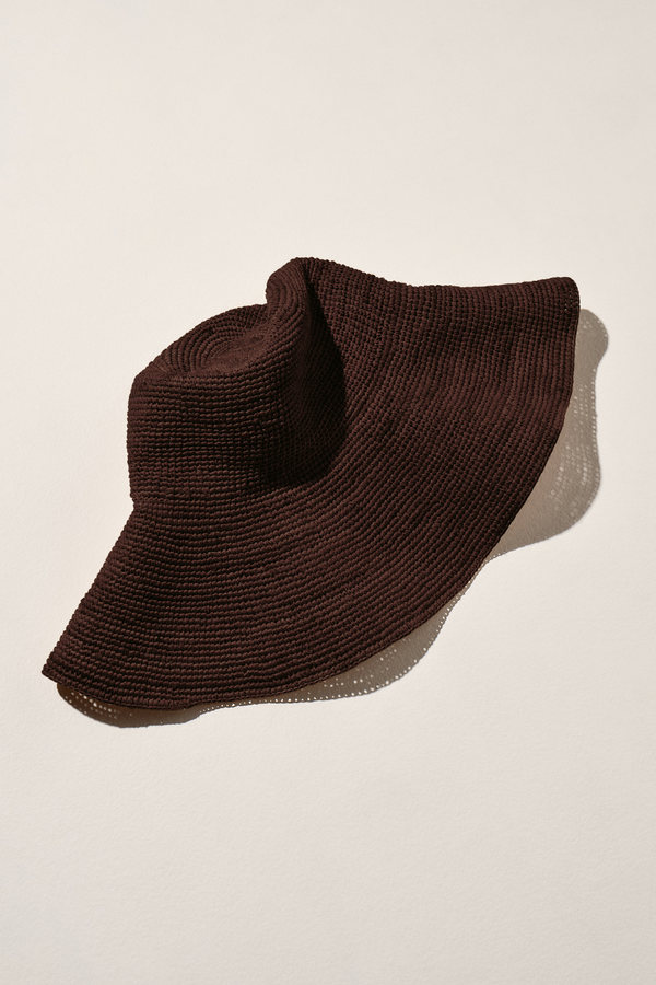 Raffia Western Hat - Walnut