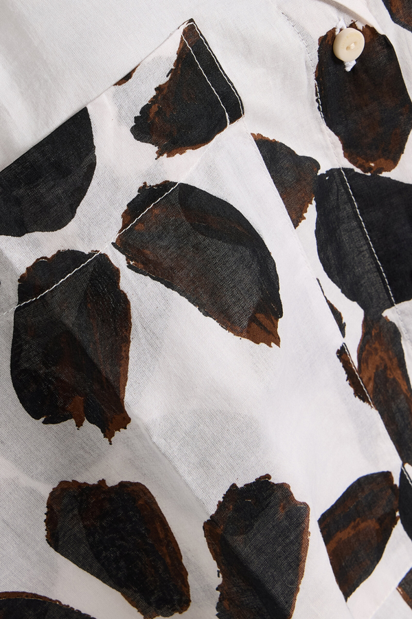 Cotton Shirt - Chocolate Flower