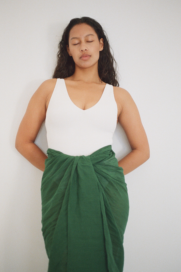 Signature Ramie Sarong - Tallow Green