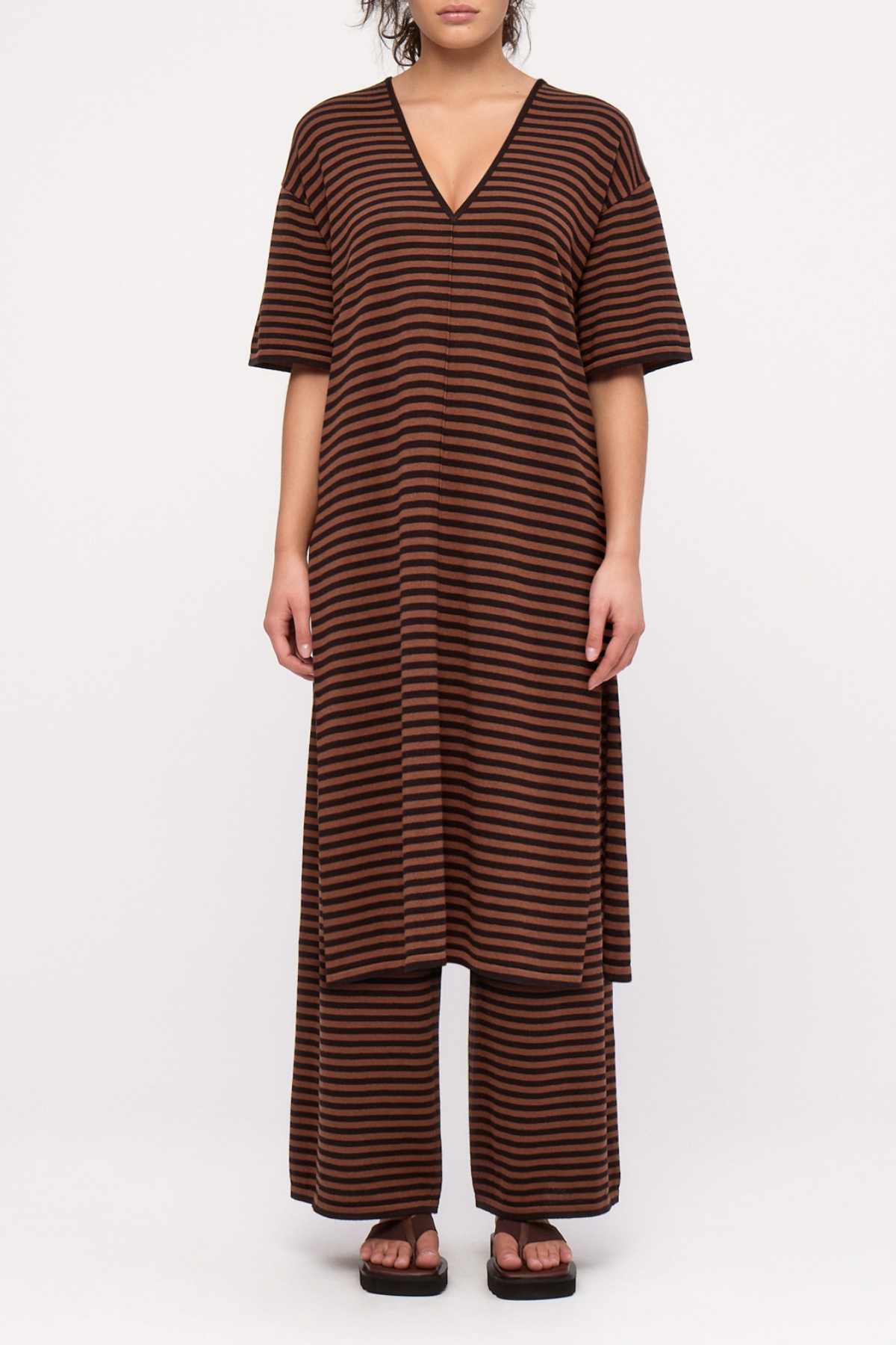 Knit Dress - Brown Stripe