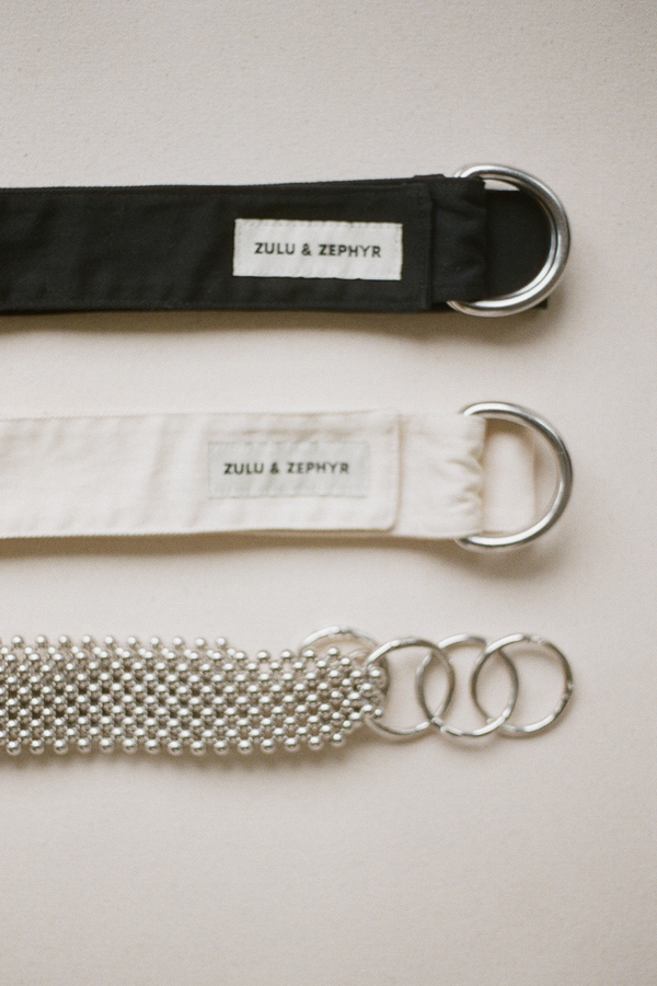 Beaded Belt - Silver