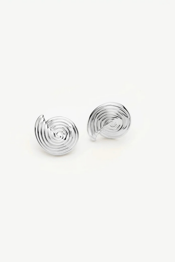 Spiral Small Stud Earrings - Silver