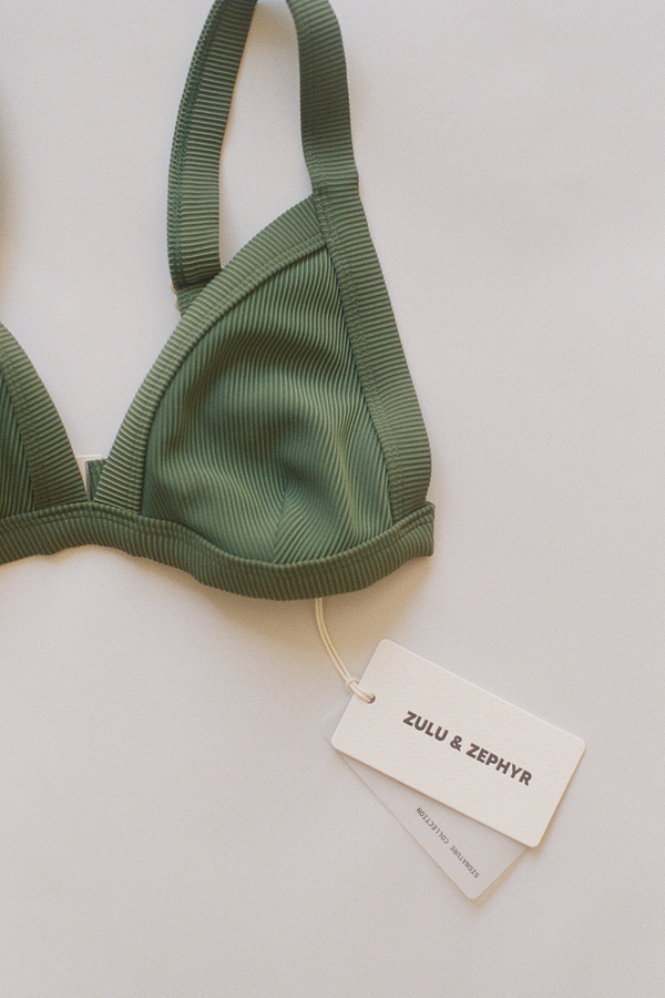 Signature Stripe Harness Top - Tallow Green