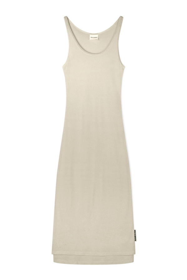 Rib Hemp Jersey Midi Dress - Husk