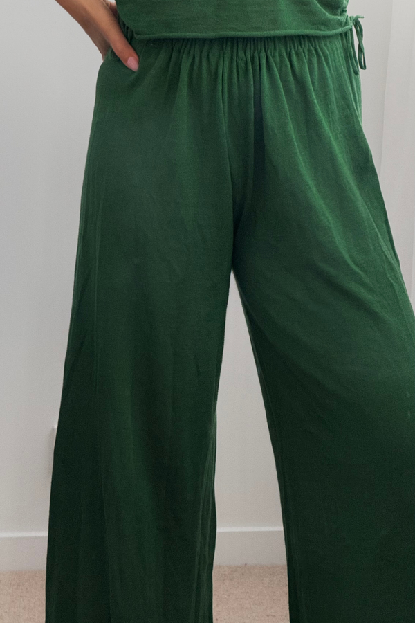 Tallow Green Relaxed Knit Pant