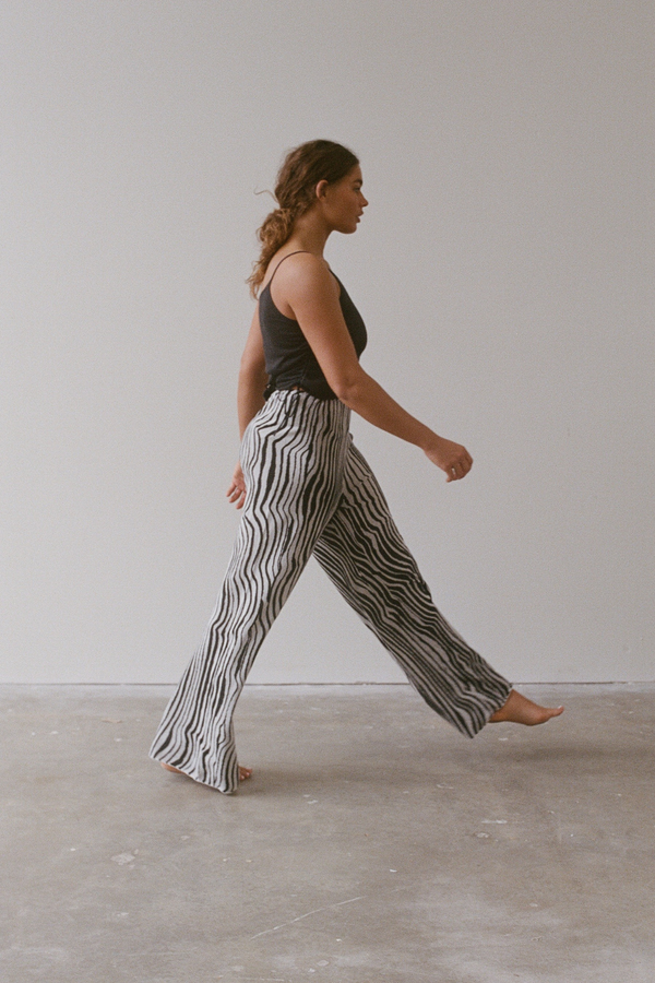 Ripple Stripe Cotton Blend Knit Pant