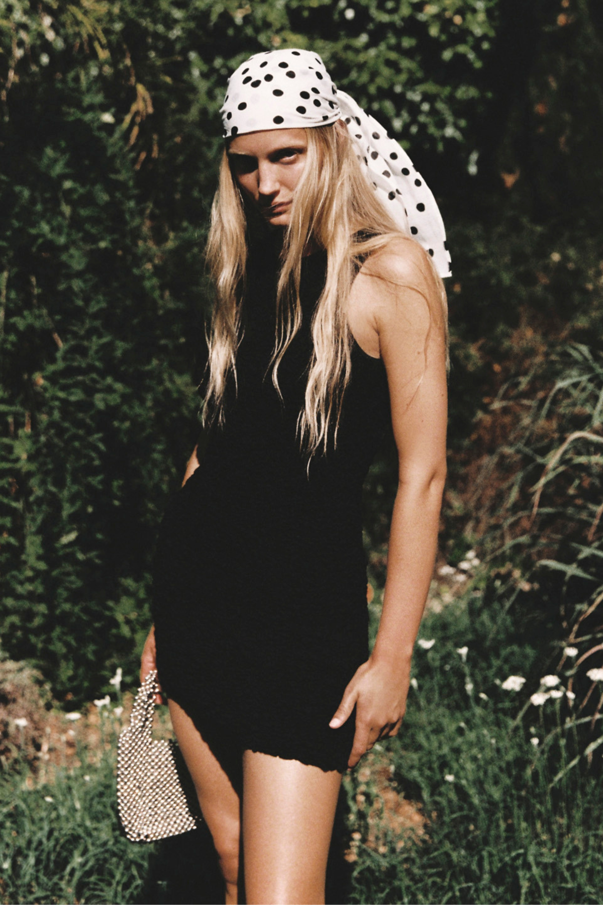 Crinkle Knit Mini Dress - Black