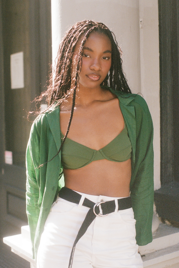 Signature Ramie Shirt - Tallow Green