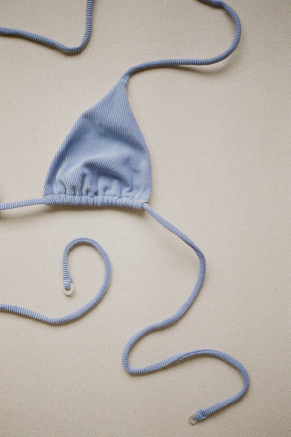 Signature Stripe Tie Triangle Top - Sky