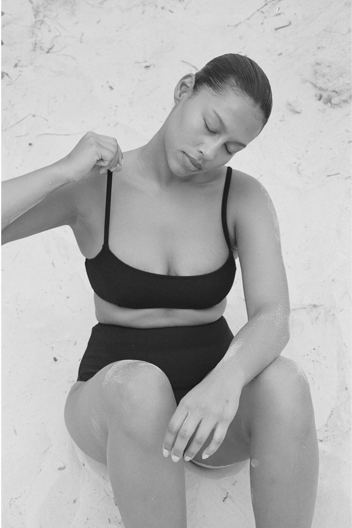 Signature Stripe Bralette Top - Black