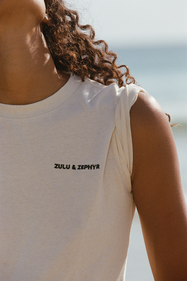 Zulu & Zephyr Logo Slim Tee - White