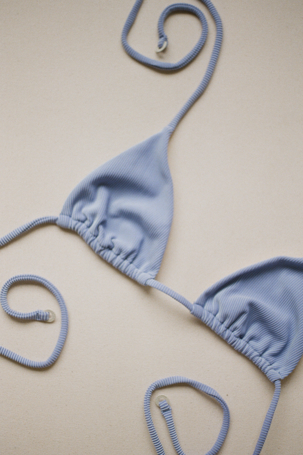 Signature Stripe Tie Triangle Top - Sky