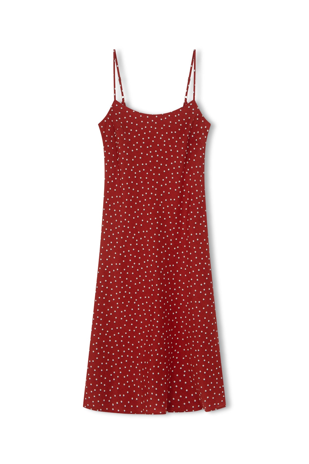 Cotton Silk Slip Dress - Red Spot