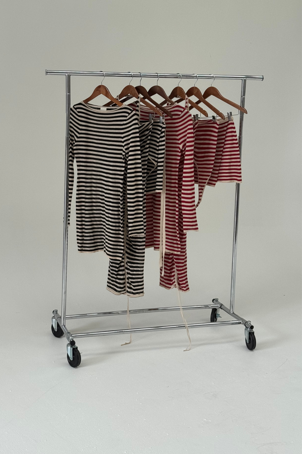 Knit Mini Dress - Black Stripe